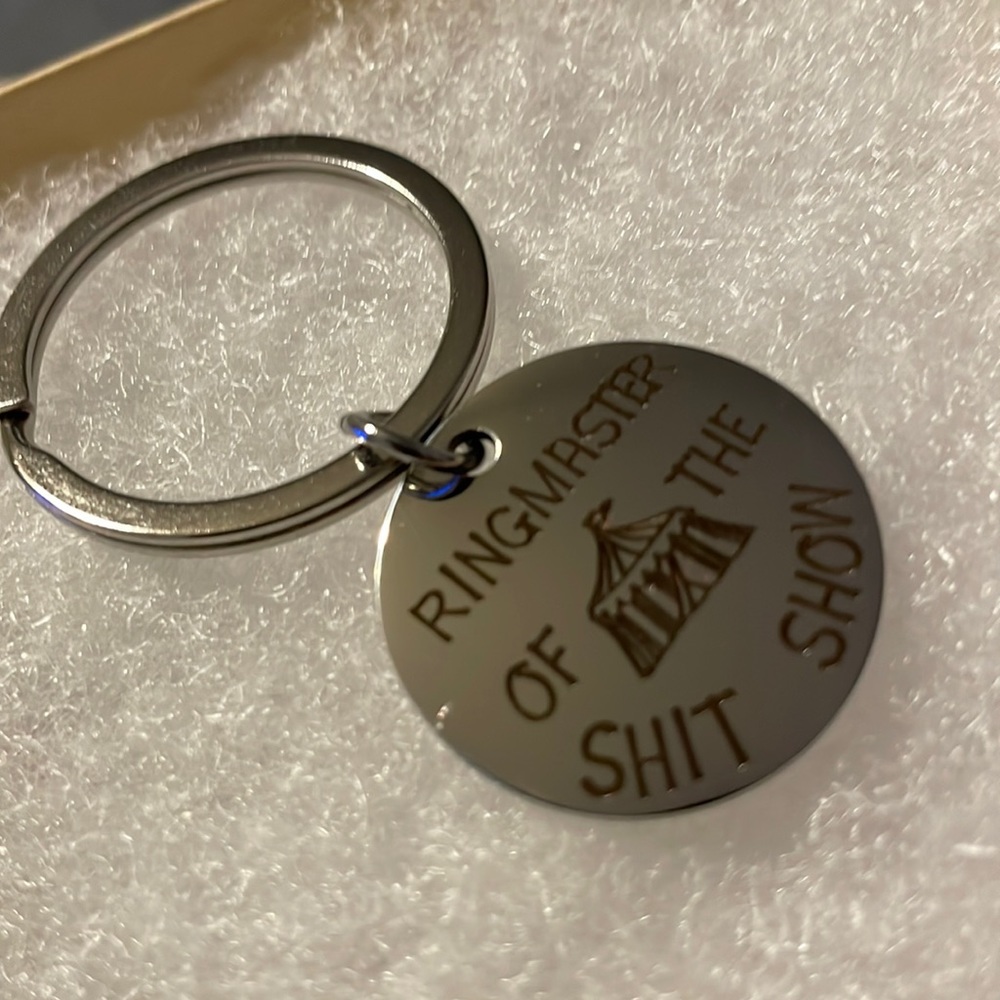 Stainless Steel “Ringmaster of the Shit Show” Bag Charm Keychain 🎡🎪🤹🏼🤣